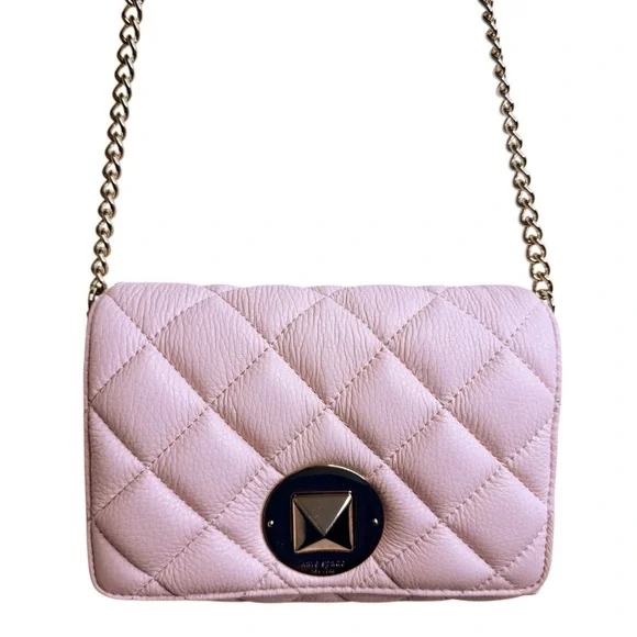 KATE SPADE Quilted Leather Crossbody Nag One Size in Pale Pink